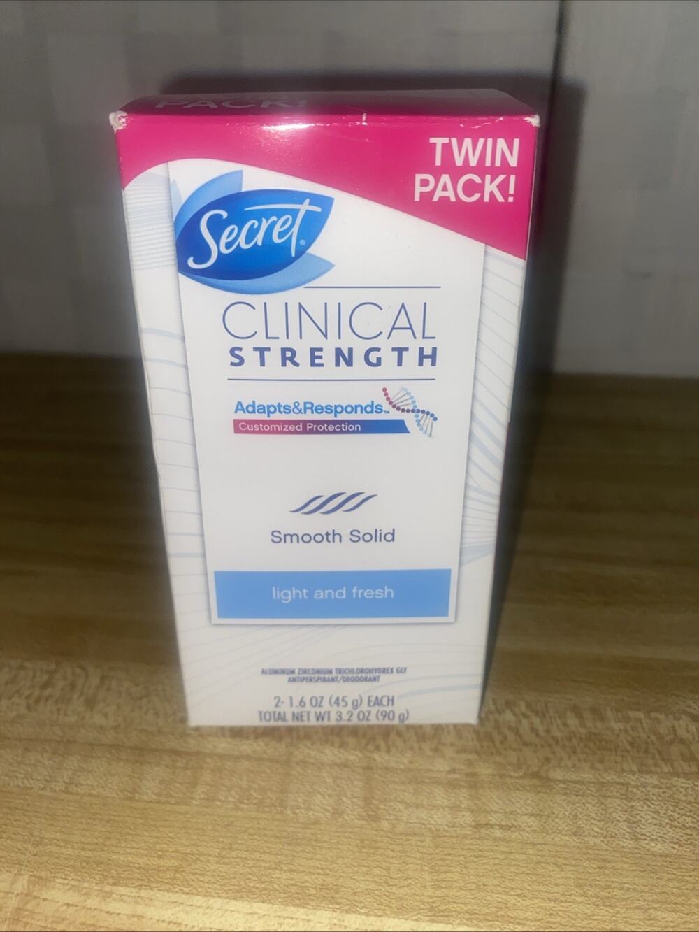 2 Pack Secret Clinical Strength Antiperspirant Deodorant Smooth Solid 1.6oz